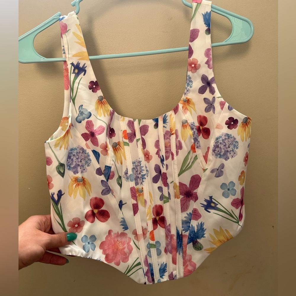 Floral corset crop top Small